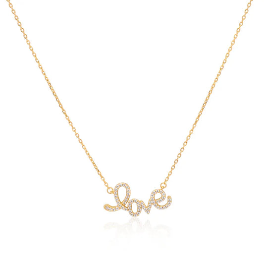 925 Sterling Silver Plated Love Necklace