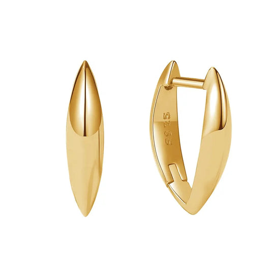 925 sterling 18k gold hoop huggie earrings