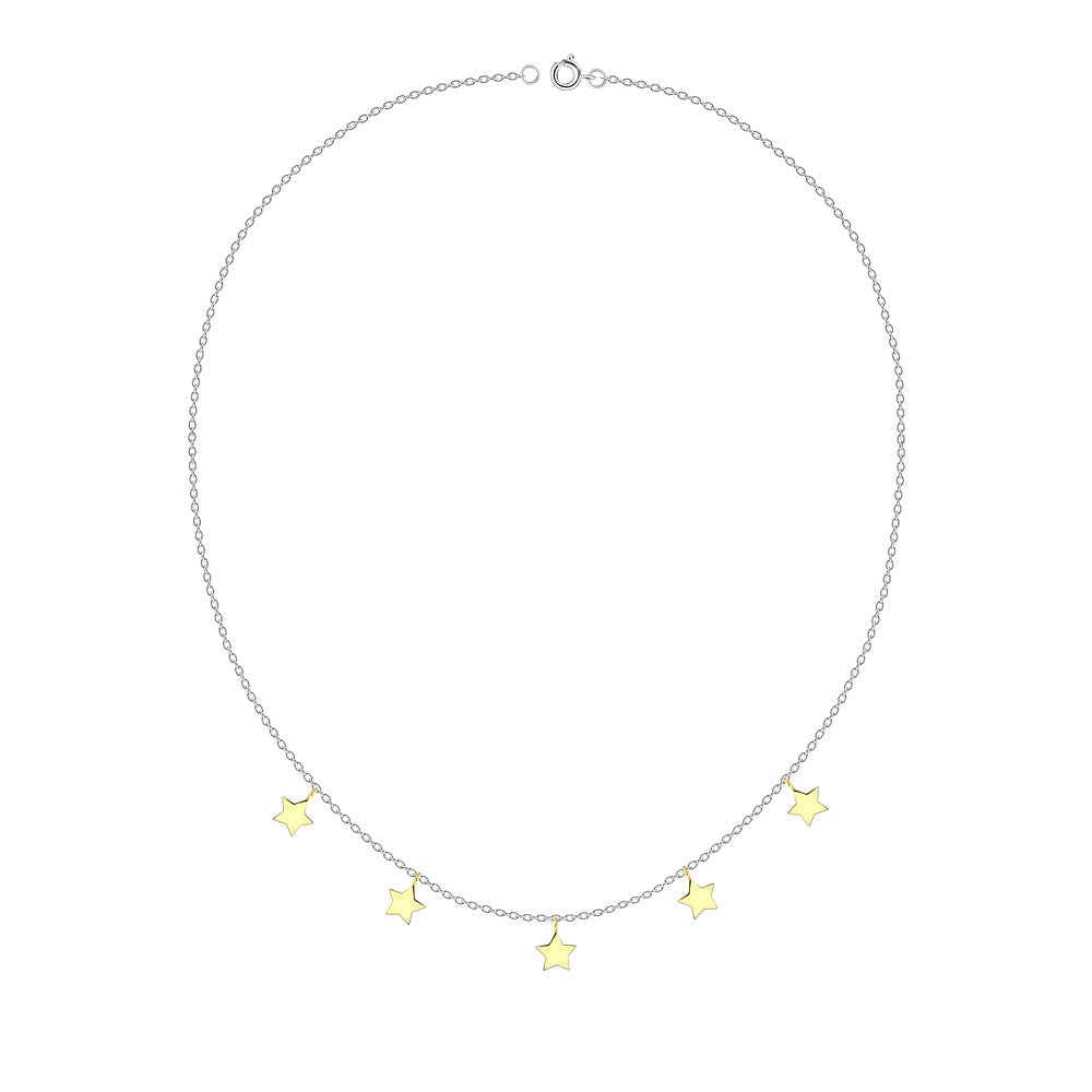 sterling silver star necklace -delicate sterling silver star necklace with adjustable chain