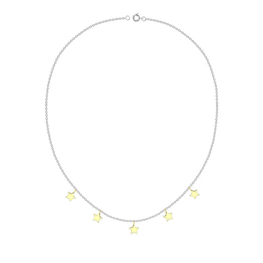 Sterling Silver Star Necklace -Delicate Sterling Silver Star Necklace with Adjustable Chain
