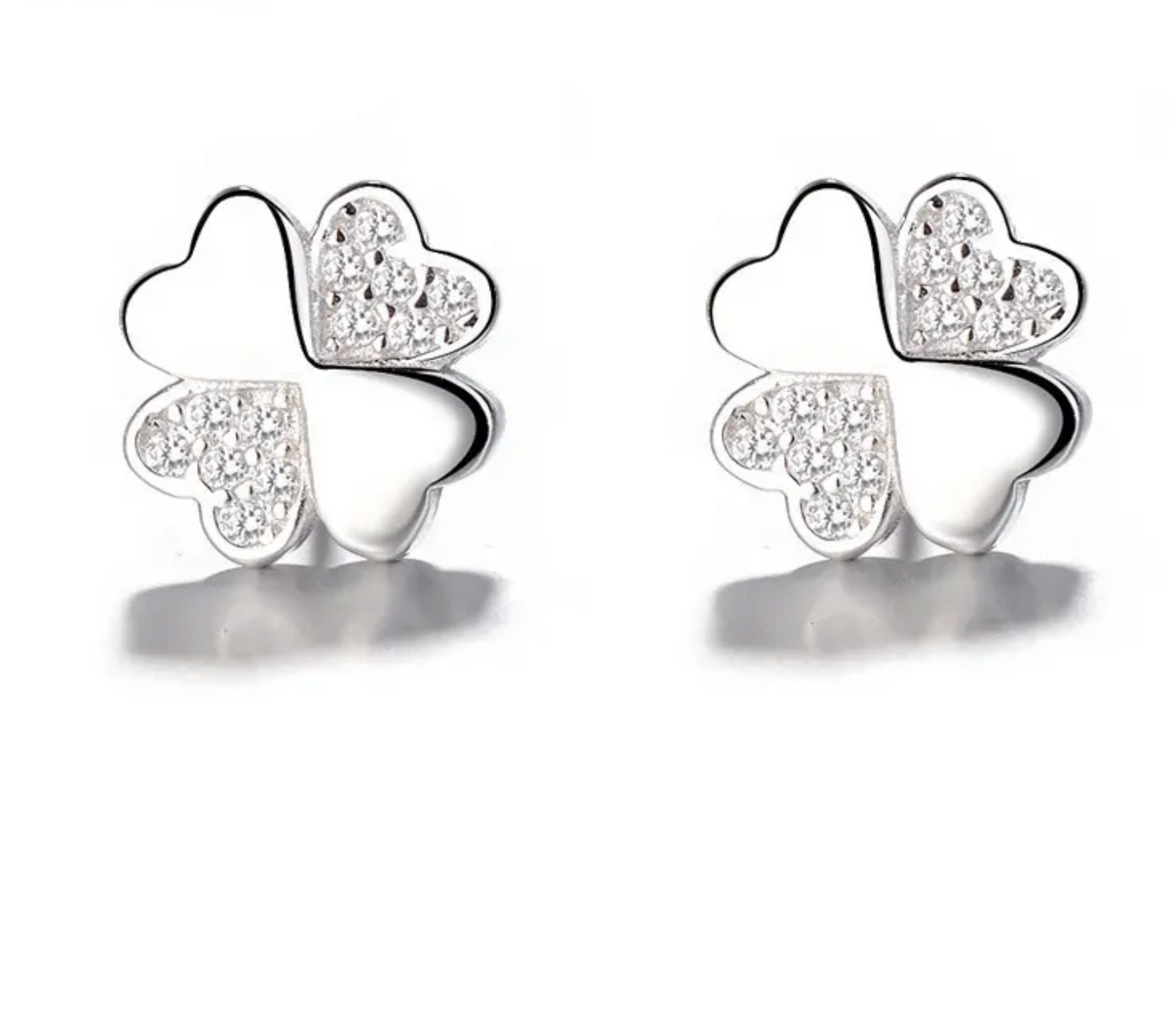 925 silver earrings 925 sliver clover shape earrings