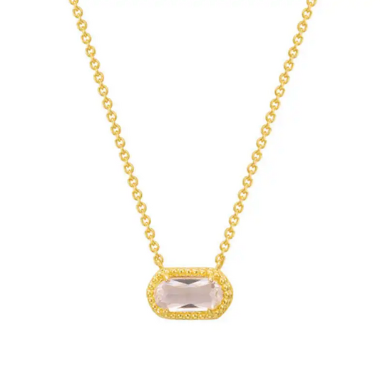 Bosastar, Bosastar.com, 18k Oval Square Pale Pink Pendant, pendant, Pendant necklace, Oval , Pendant Necklaces