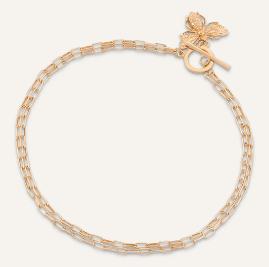 Bee Gold T-Bar Chain Neckless - Stylish Minimalist Jewelry