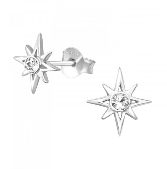 Elegant 925 Sterling Crystal Ear Studs for Everyday Glam
