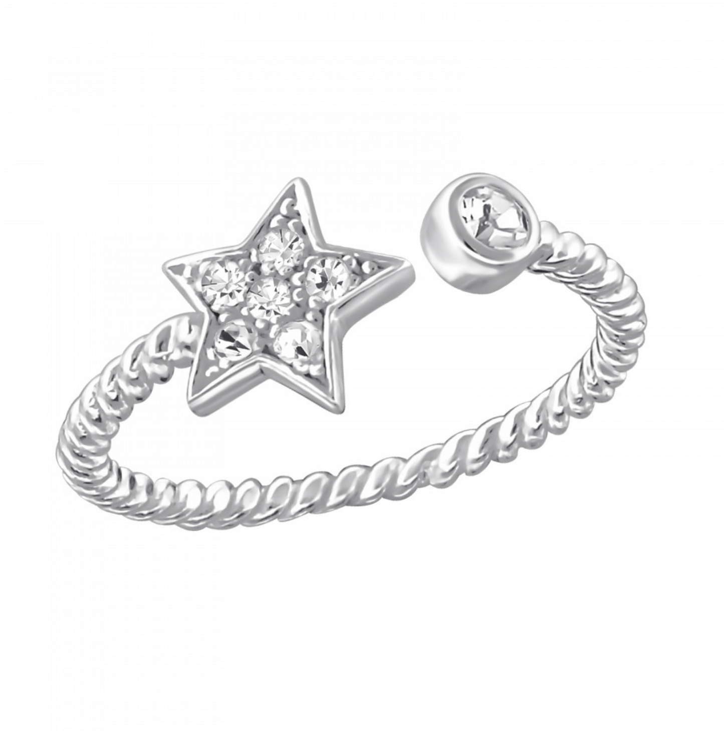 star - 925 sterling silver jewelled rings
