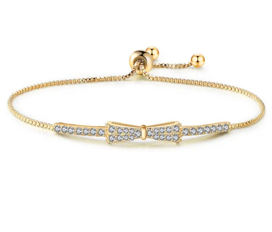 Bow Zirconia adjustable braclet
