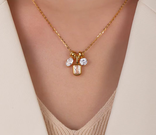 Tassel Zirconia Charm Neckless