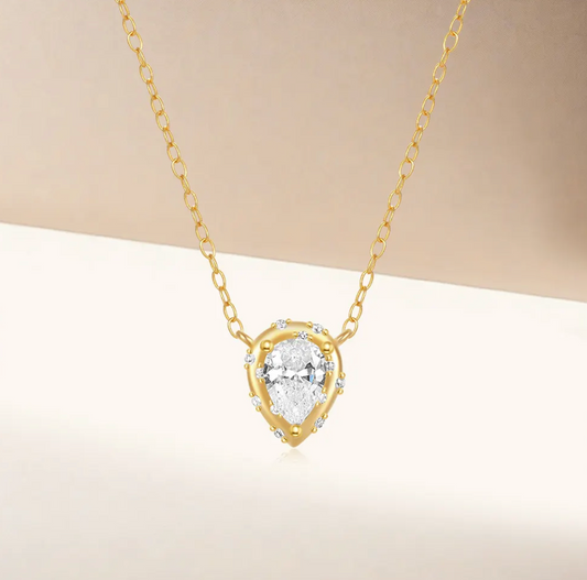 Water Drop Inlaid Zircon Collar Bone Necklace